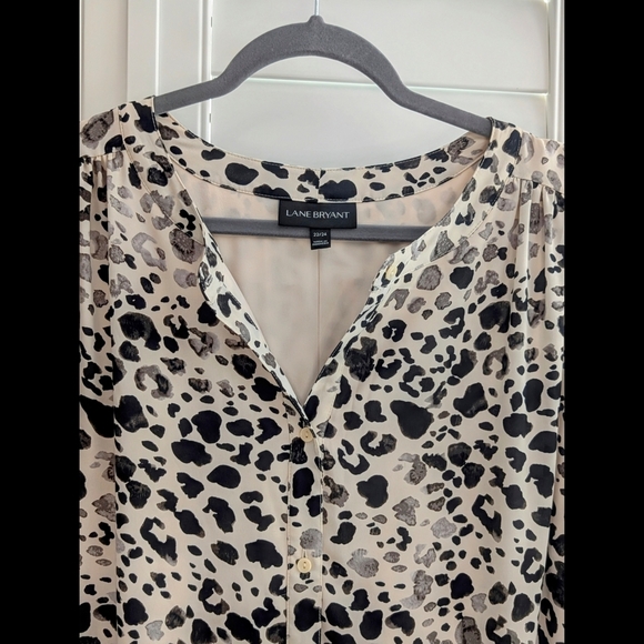 Lane Bryant Maxi Leopard Print Dress With Assymetrical/Slanted Hemline - Picture 3 of 9